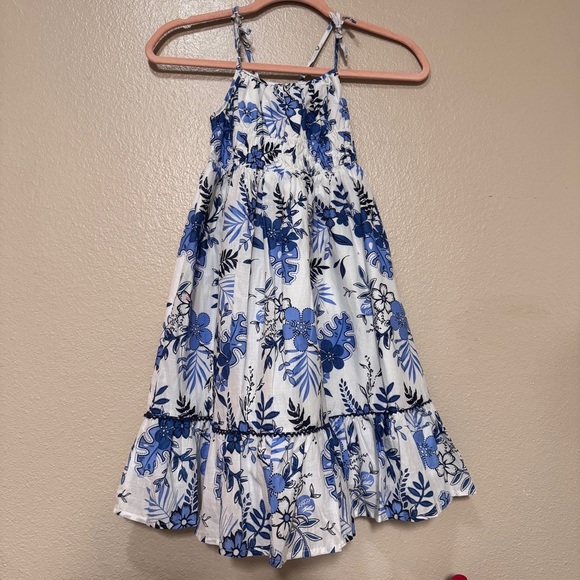 Happily Grey Other - Floral Blue and White Girls Sundress